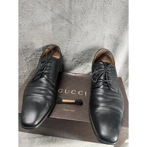 Gucci GG Loafers Dress Shoes Mens Size 8.5 US 8 UK Black Leather Wedding Office